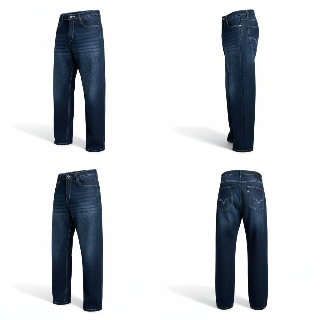 Dark Blue Straight Fit Denim Jeans for Boys