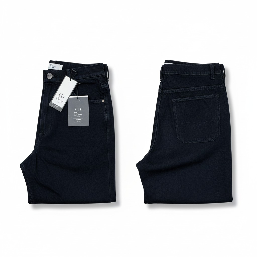 Unisex Classic Black Wide-Leg Denim Jeans