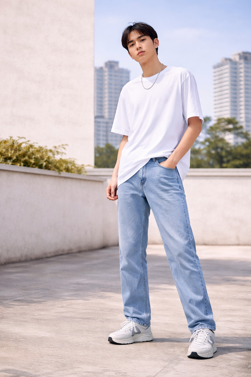 Ice Blue Straight Fit Jeans for Boys | Classic Denim