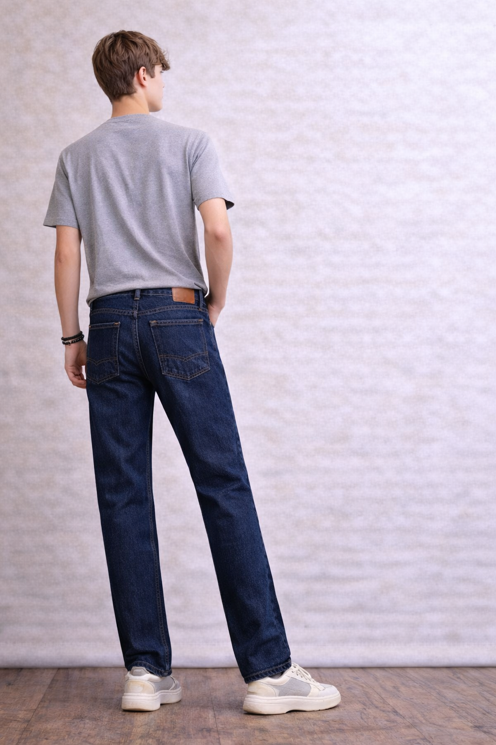 Dark Blue Straight Fit Denim Jeans