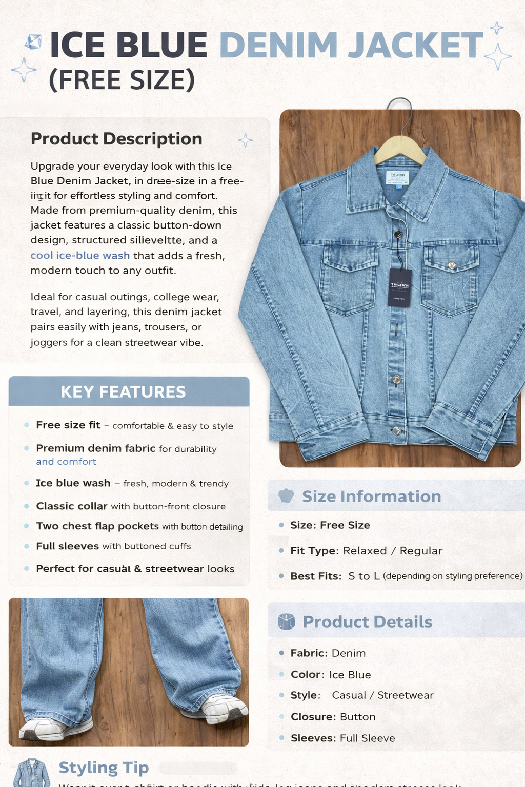 Ice Blue Denim Jacket