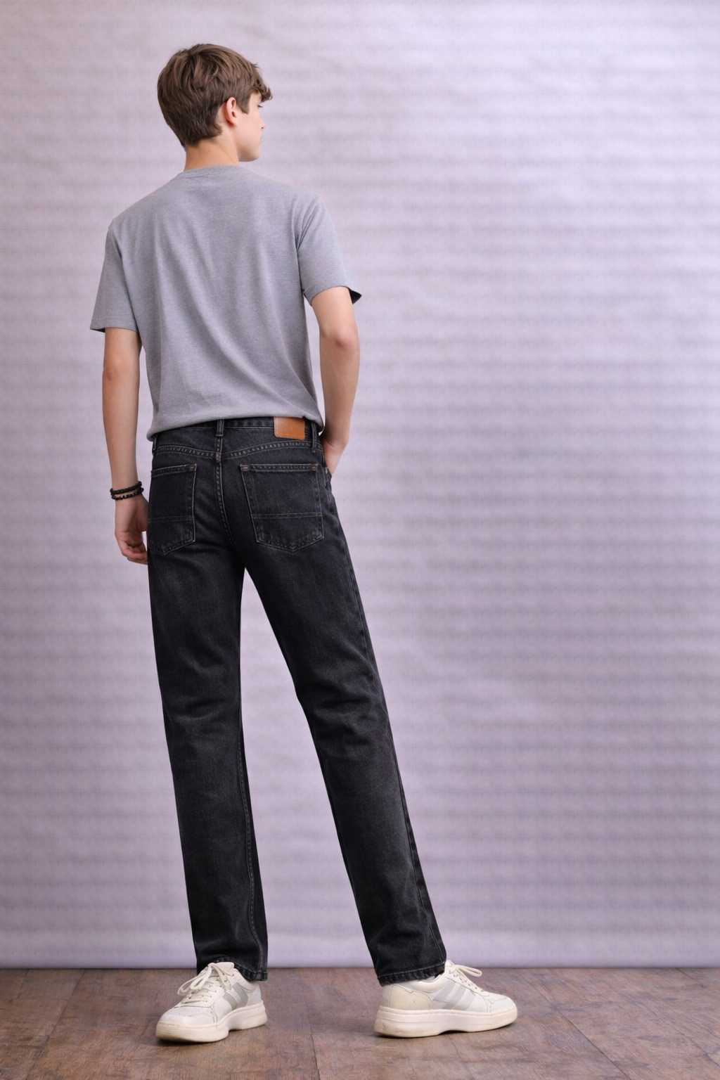 Charcoal Black Straight Fit Denim Jeans