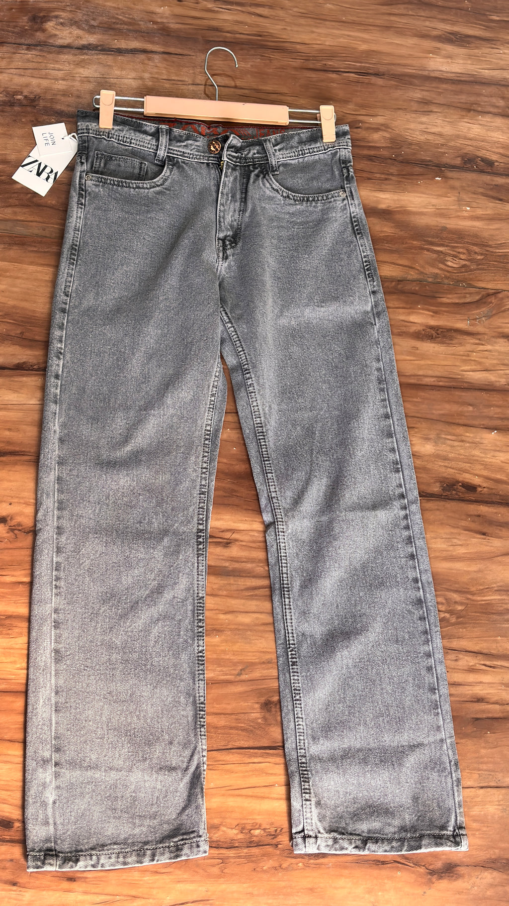 Light Grey Straight Fit Denim Jeans