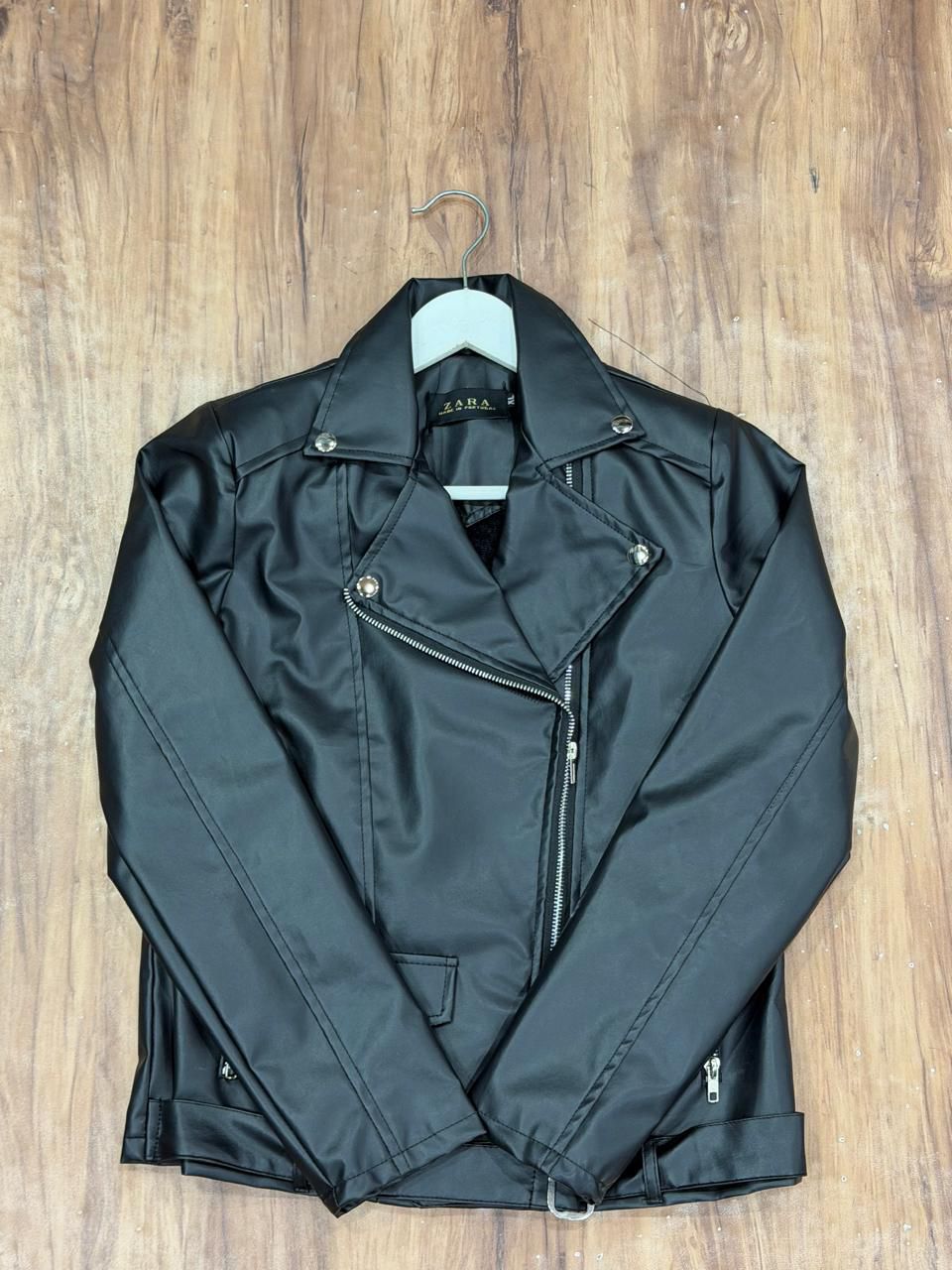 Women’s Black Leather Biker Jacket