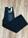 Unisex Wide-Leg Charcoal Black Denim Jeans