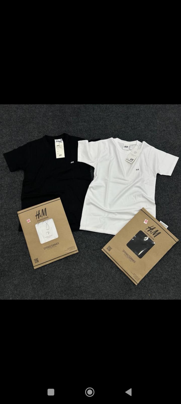 H&M Premium V-Neck T-Shirt – Black & White