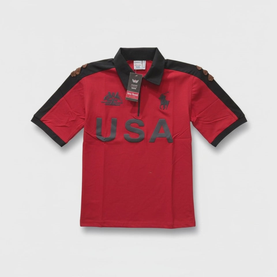 Men’s USA Printed Polo T-Shirt – Premium Casual Sports Wear