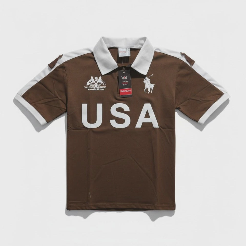 Men’s USA Printed Polo T-Shirt – Premium Casual Sports Wear